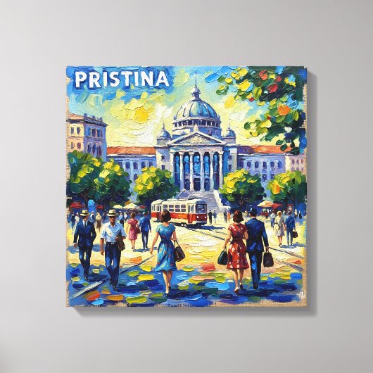 Pristina Kosovo Cathedral Square Stretched Canvas キャンバスプリント (正面)
