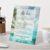 Pristine Tropical Beach Wedding Drinks or Bar Menu 台座サイン (インサイチュ)