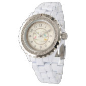 Pristine White Rhinestone Watch - Elegant Newlywed 腕時計 (アングル)