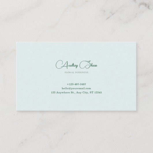 Pristine White Rose and Blue Floral Marble 名刺 (裏面)