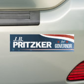 PRITZKER -知事のためのJB Pritzker バンパーステッカー (車上)