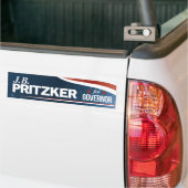 PRITZKER -知事のためのJB Pritzker バンパーステッカー (トラック上)