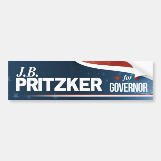 PRITZKER -知事のためのJB Pritzker バンパーステッカー (正面)