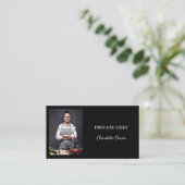 Private chef black white photo catering QR code 名刺 (スタンド正面)