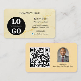 Private Clinic Business Card Custom Logo Gold 名刺