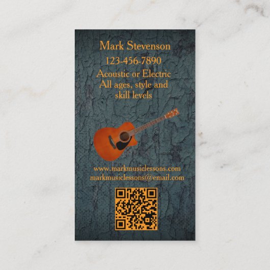 Private Guitar Lessons 名刺 (裏面)