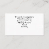 Private Investigator Theme Business Cards 名刺 (裏面)
