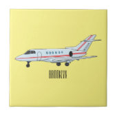 Private jet cartoon illustration タイル (正面)