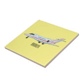 Private jet cartoon illustration タイル (側面)