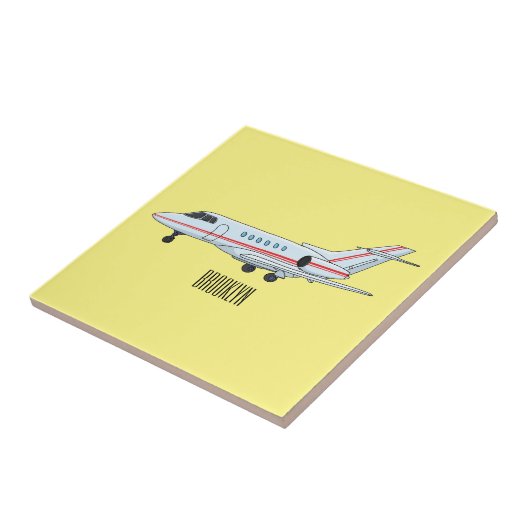 Private jet cartoon illustration タイル (側面)