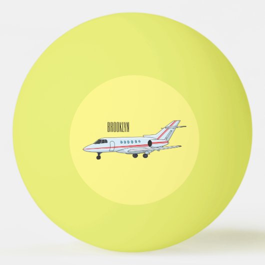 Private jet cartoon illustration 卓球ボール (正面)