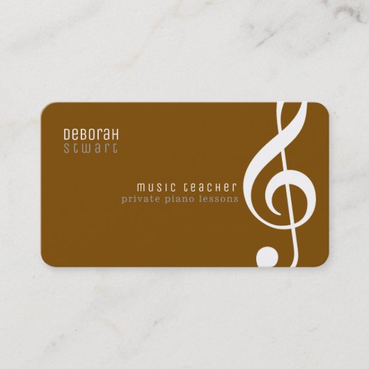 Private lessons music teacher brown 名刺 (正面)