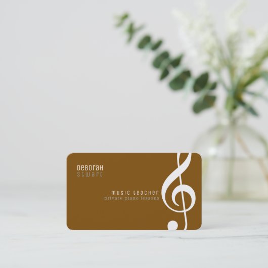 Private lessons music teacher brown 名刺 (スタンド正面)