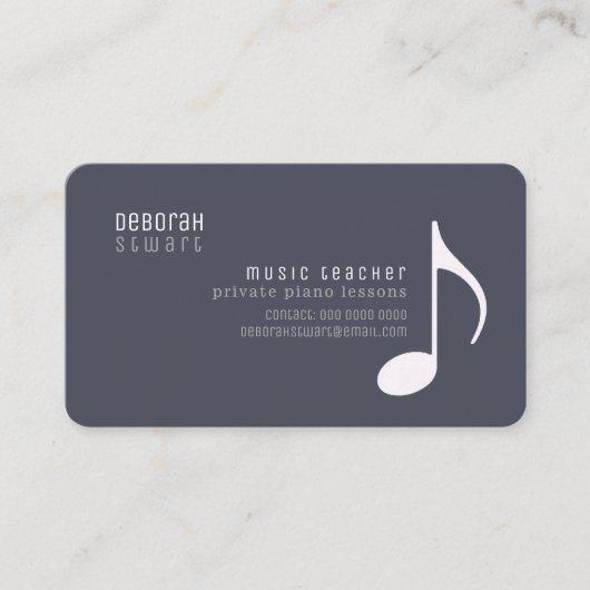 Private Lessons music teacher lead-gray 名刺 (正面)