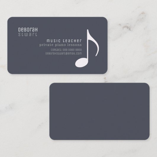 Private Lessons music teacher lead-gray 名刺 (正面/裏面)