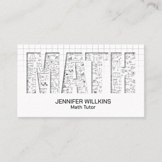 Private Math Tutor – 数学教育者 名刺 (正面)
