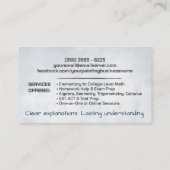 Private Math Tutor – 数学教育者 名刺 (裏面)