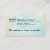 Private Math Tutor – 数学教育者 名刺 (裏面)