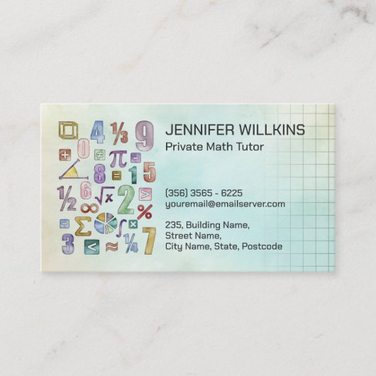 Private Math Tutor – 数学教育者 名刺 (正面)