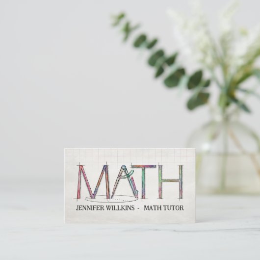 Private Math Tutor – 数学教育者 名刺 (スタンド正面)