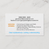 Private Math Tutor – 数学教育者 名刺 (裏面)