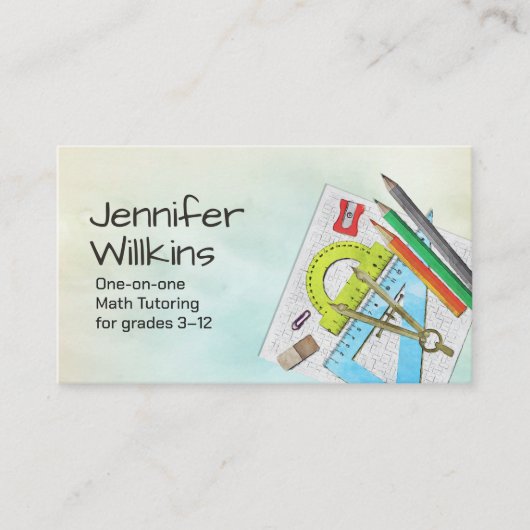 Private Math Tutor – 数学教育者 名刺 (正面)