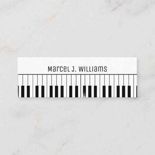 Private Piano Lessons Music Teacher white スキニー名刺 (正面)