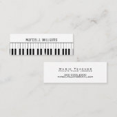 Private Piano Lessons Music Teacher white スキニー名刺 (正面/裏面)