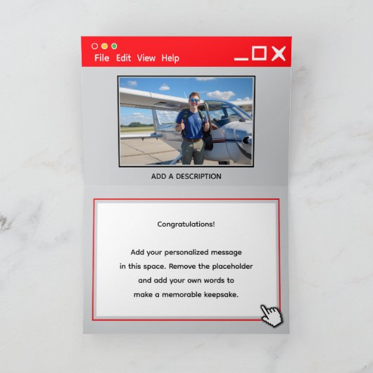 Private Pilot Log-In Congratulations カード (内部)