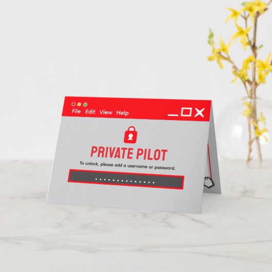 Private Pilot Log-In Congratulations カード (黄色い花)