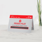 Private Pilot Log-In Congratulations カード (正面)