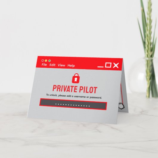 Private Pilot Log-In Congratulations カード (正面)