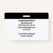 Private Security Guard Officer ID Photo Logo Blue バッジ (裏面)