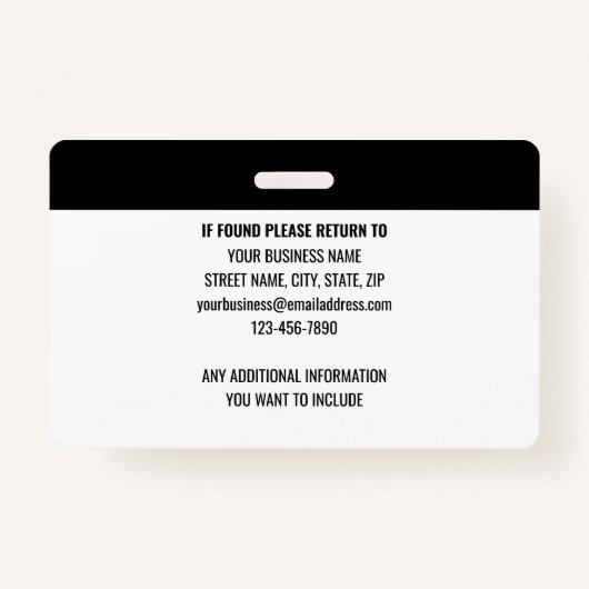 Private Security Guard Officer ID Photo Logo Red バッジ (裏面)