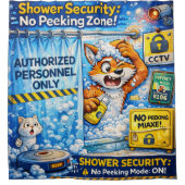 Private Shower Time | Funny Bathroom Humor Cartoon シャワーカーテン (正面)