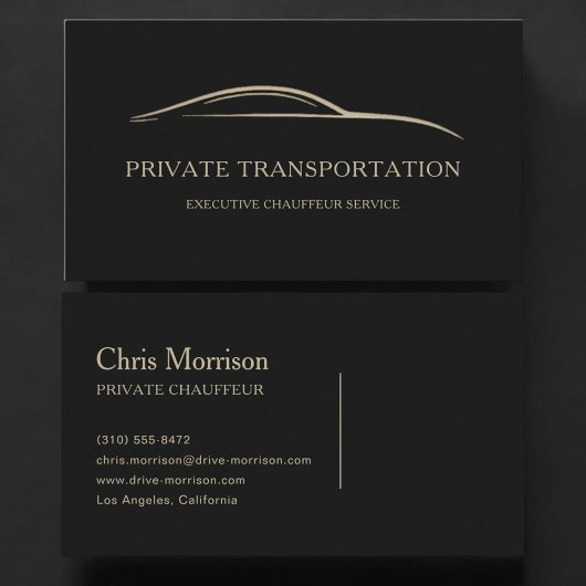 Private Transportation Black & Gold 名刺