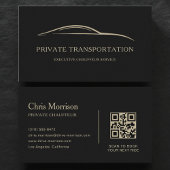 Private Transportation QR Code Black & Gold 名刺