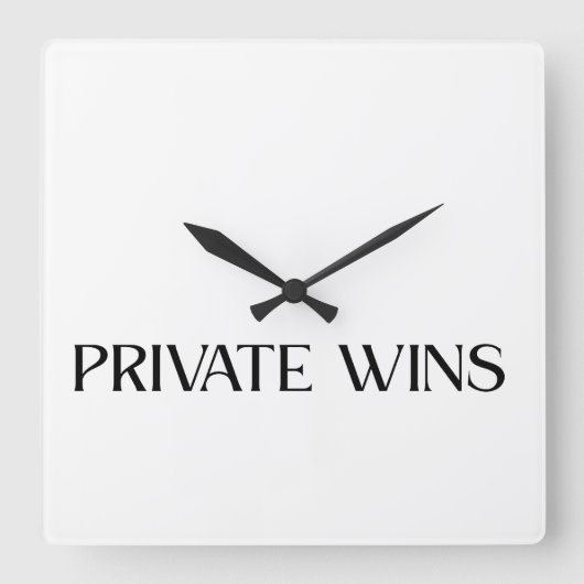 Private Wins Modern Acrylic Wall Clock スクエア壁時計 (正面)