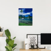 Private yachts anchored in Opunohu Bay on the ポスター (ホームオフィス)