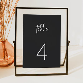 PRIYA Edgy モダン Blackミニマリストテーブル番号 招待状
