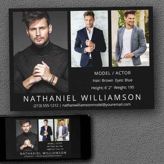 Proモダン Model Actor 3フォトコンポジットカード 招待状