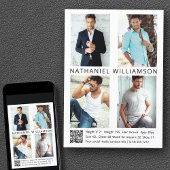 Proモダン Model Actor 4写真QRコードコンポジットカード 招待状