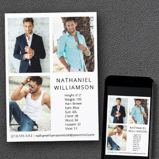 Proモデルモダンとアクター3フォトコンポジットカード 招待状