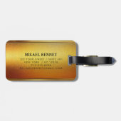 PRO金ゴールドブラシ付きメタリック荷物タグ ラゲッジタグ (裏面横)