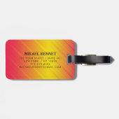 PRO金ゴールドブラシ付きメタリック荷物タグ ラゲッジタグ (裏面横)