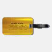 PRO金ゴールドブラシ付きメタリック荷物タグ ラゲッジタグ (裏面横)