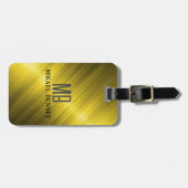 PRO金ゴールドブラシ付きメタリック荷物タグ ラゲッジタグ (正面横)