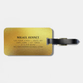 PRO金ゴールドブラシ付きメタリック荷物タグ ラゲッジタグ (裏面横)