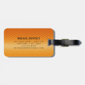 PRO金ゴールドブラシ付きメタリック荷物タグ ラゲッジタグ (裏面横)