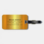 PRO金ゴールドブラシ付きメタリック荷物タグ ラゲッジタグ (裏面横)